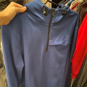 Blue zip up sweater